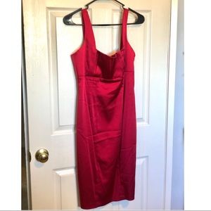 NWT - CK Red Satin Cocktail Dress